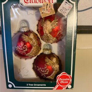 Genuine Glass Red Christmas Ornaments Vintage